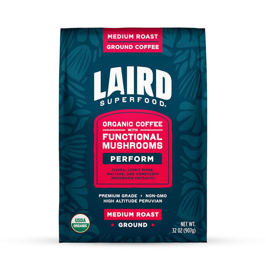 Laird Superfood Peruvian Medium Roast Coffee with Mushrooms