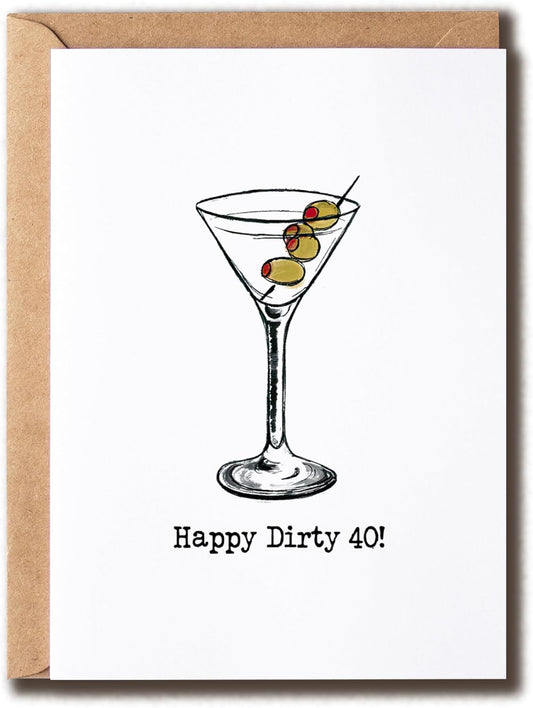 Happy 40th Martini Cheers Card