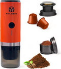 Portable Espresso Maker: Self-Heating, 20 Bar Pressure, Orange - Perfect for Travel!