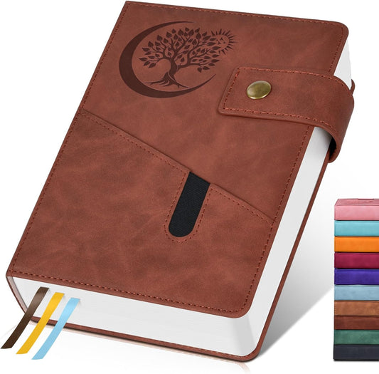 PAIBAS A5 Leather Journal Notebook: 365 Lined Pages, Versatile for Work, School, Travel