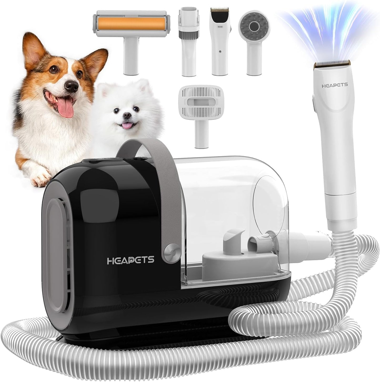 HEAPETS Dog Grooming Vacuum Kit - Quiet Pet Hair Removal Power