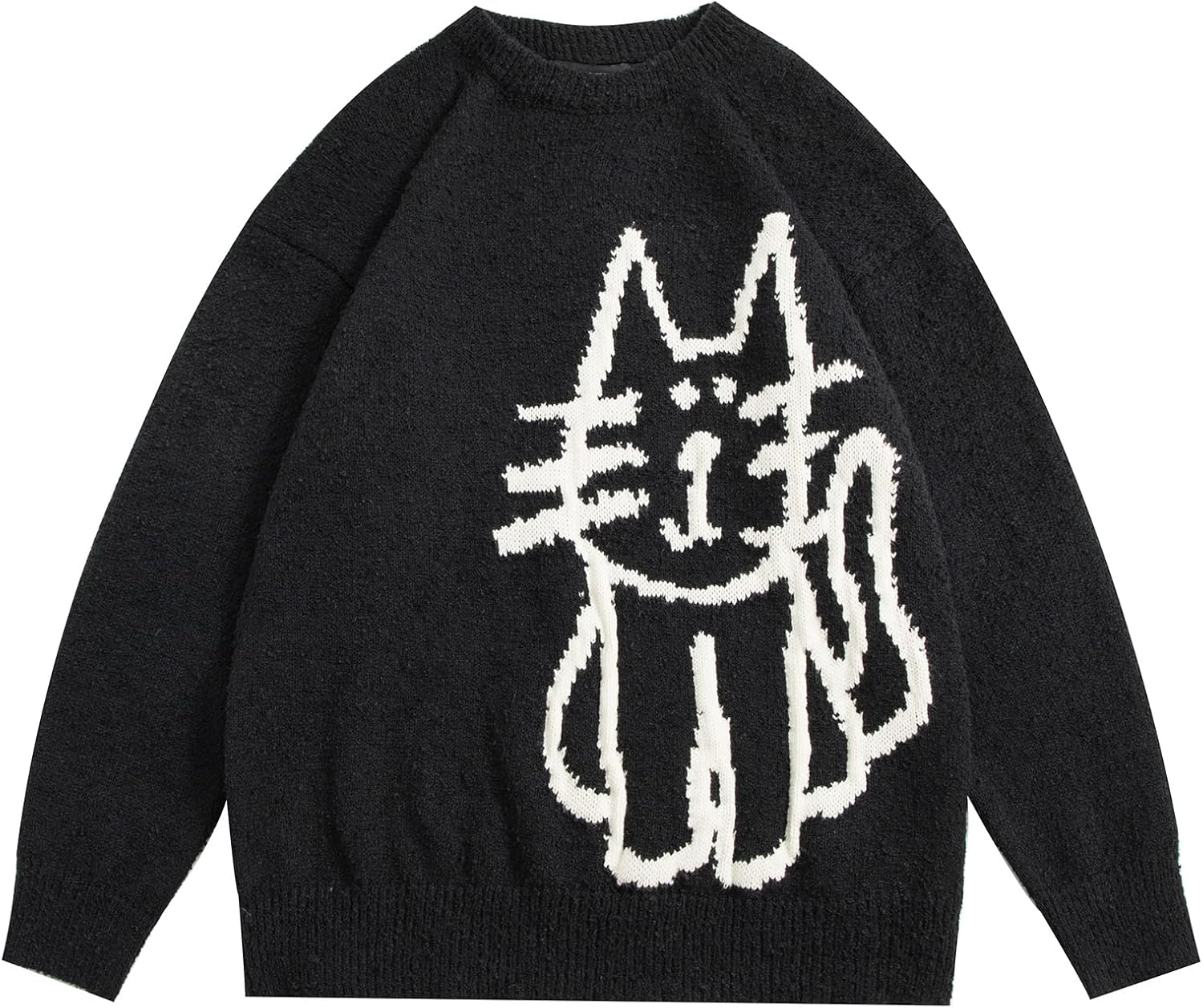 Aelfric Eden Women's Oversized Pullover Sweater with Cat Graphic