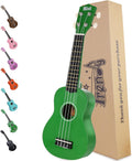 Trendy Soprano Ukulele for Beginners - 21 Inch Green Wood