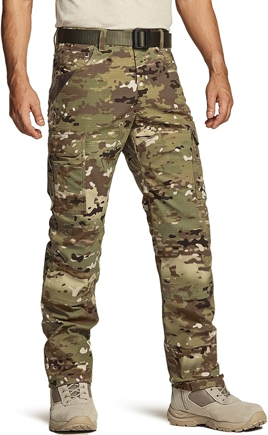 CQR Men's Flex Ripstop Work Pants for Tactical Outdoor Use