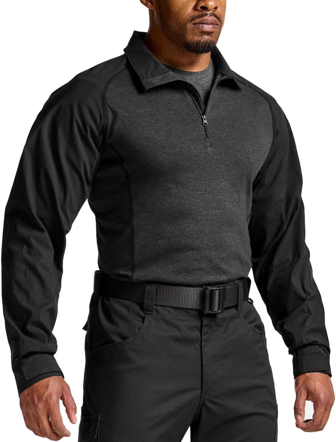 CQR Men's Tactical 1/4 Zip Combat Shirt for Outdoor Activities