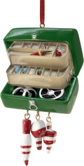 Kurt Adler Green Tackle Box Ornament - Fishing Tree Accent
