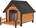 Outdoor Dog House with Elevated Floor and Porch - Waterproof Shelter
