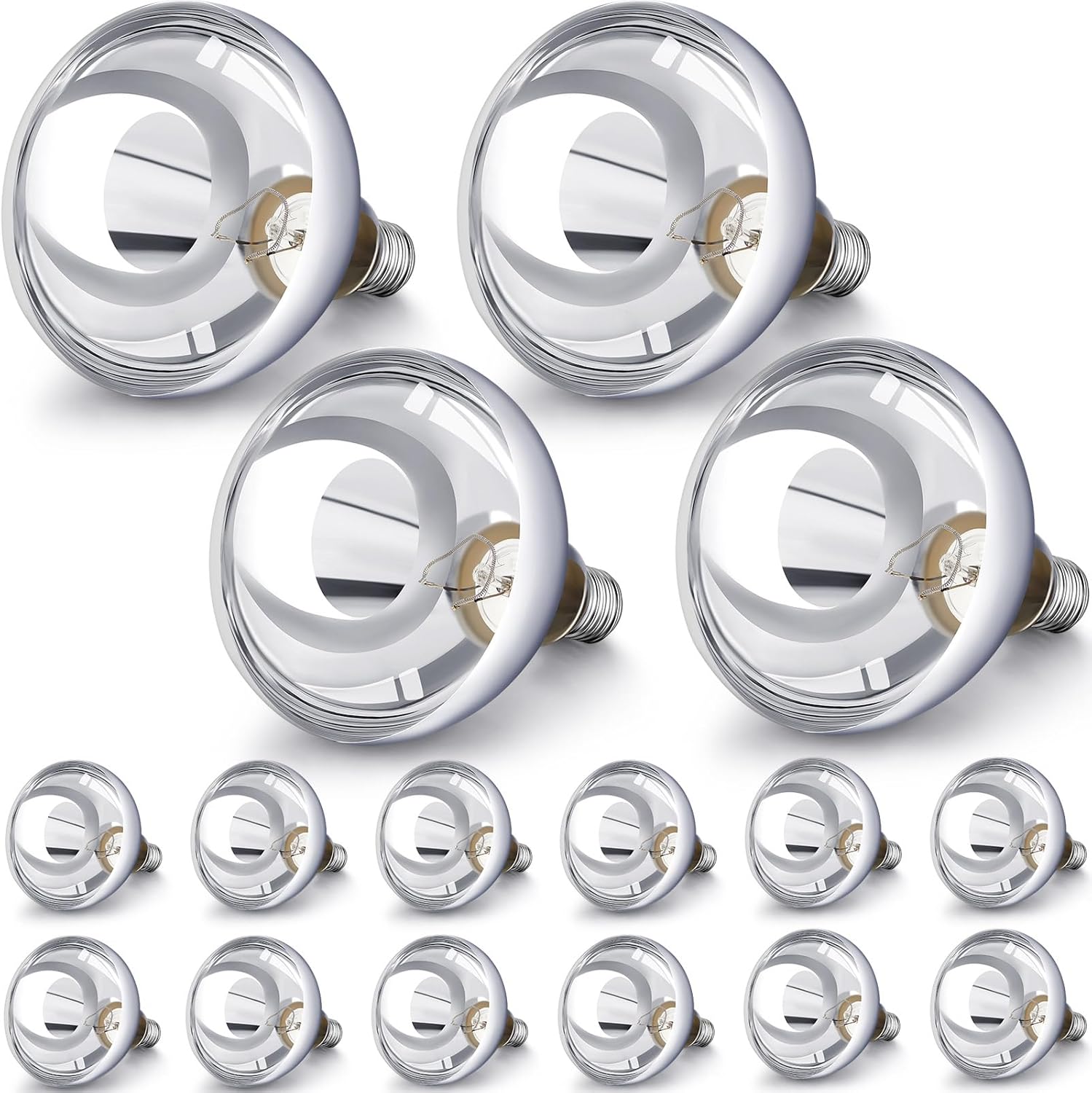 VIHOSE 16 Pack 250 Watt Heat Lamp Bulbs for Reptiles and Pets