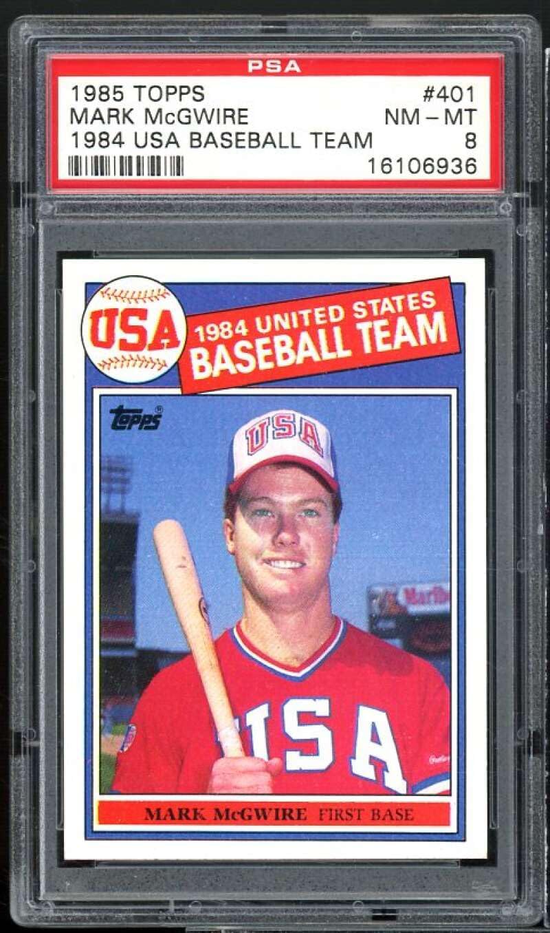 Mark McGwire Rookie Card 1985 Topps #401 PSA 8 for Collectors