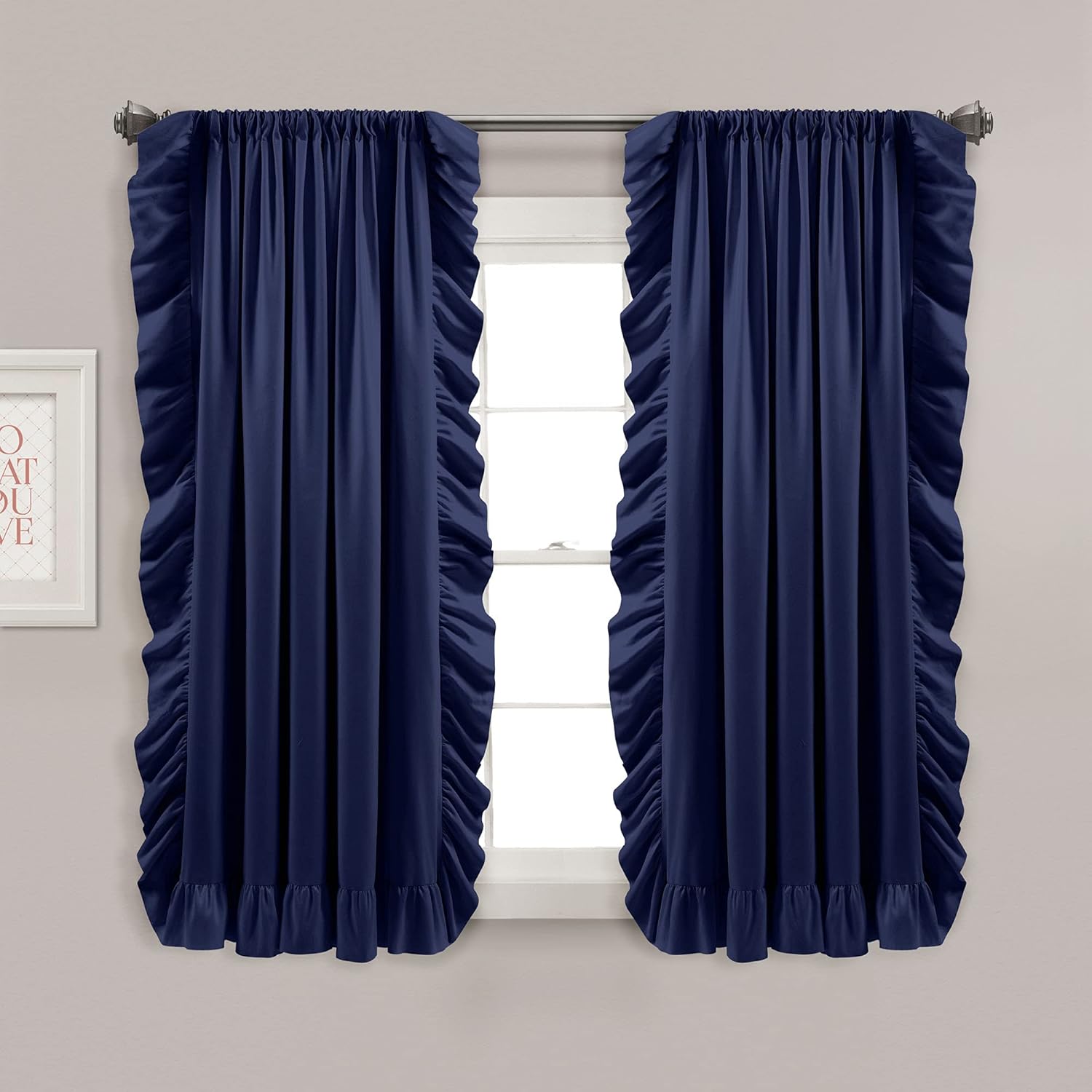 Lush Decor Reyna Ruffle Window Curtain Panel Set for Home