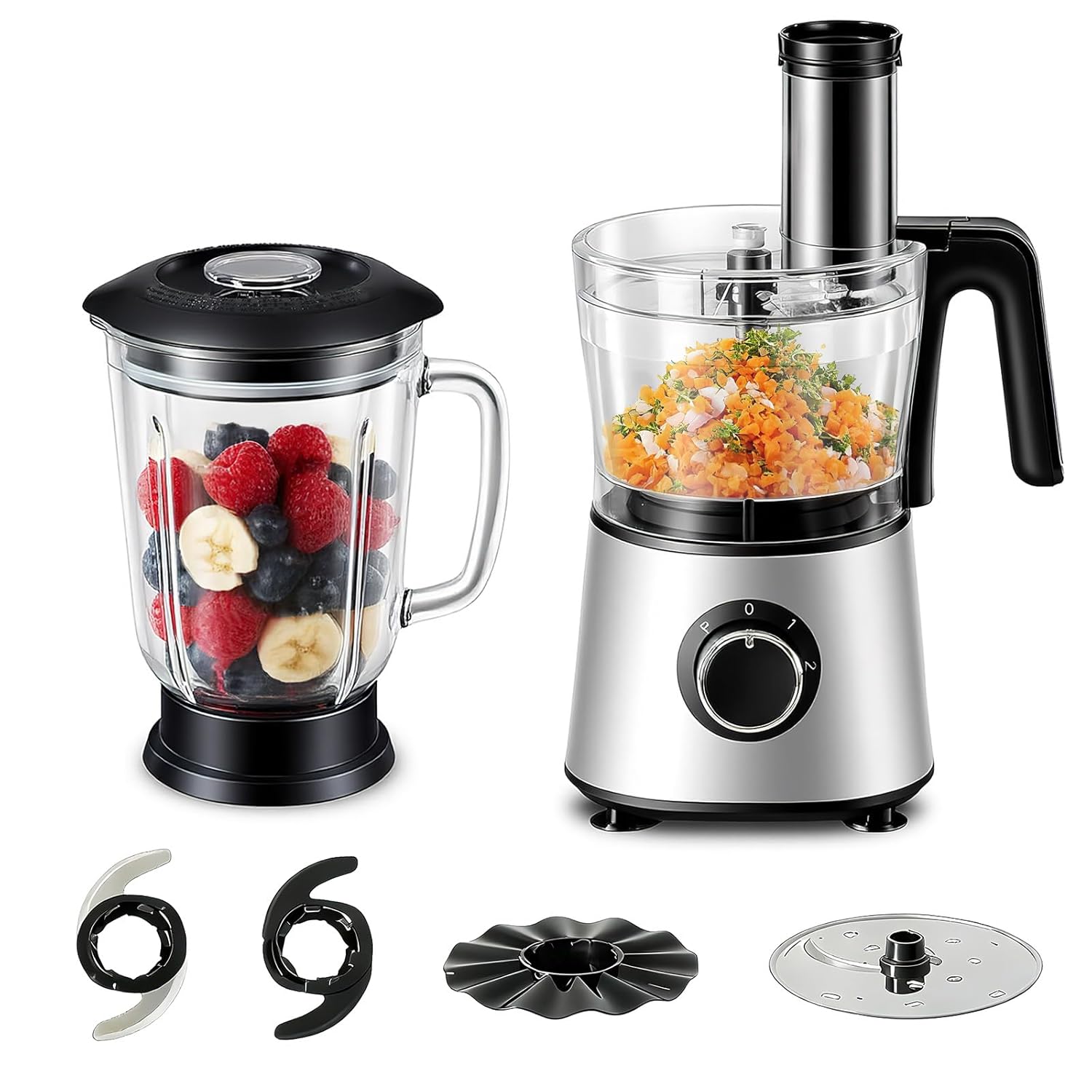 Sweetcrispy Food Processor Blender Combo for Versatile Cooking