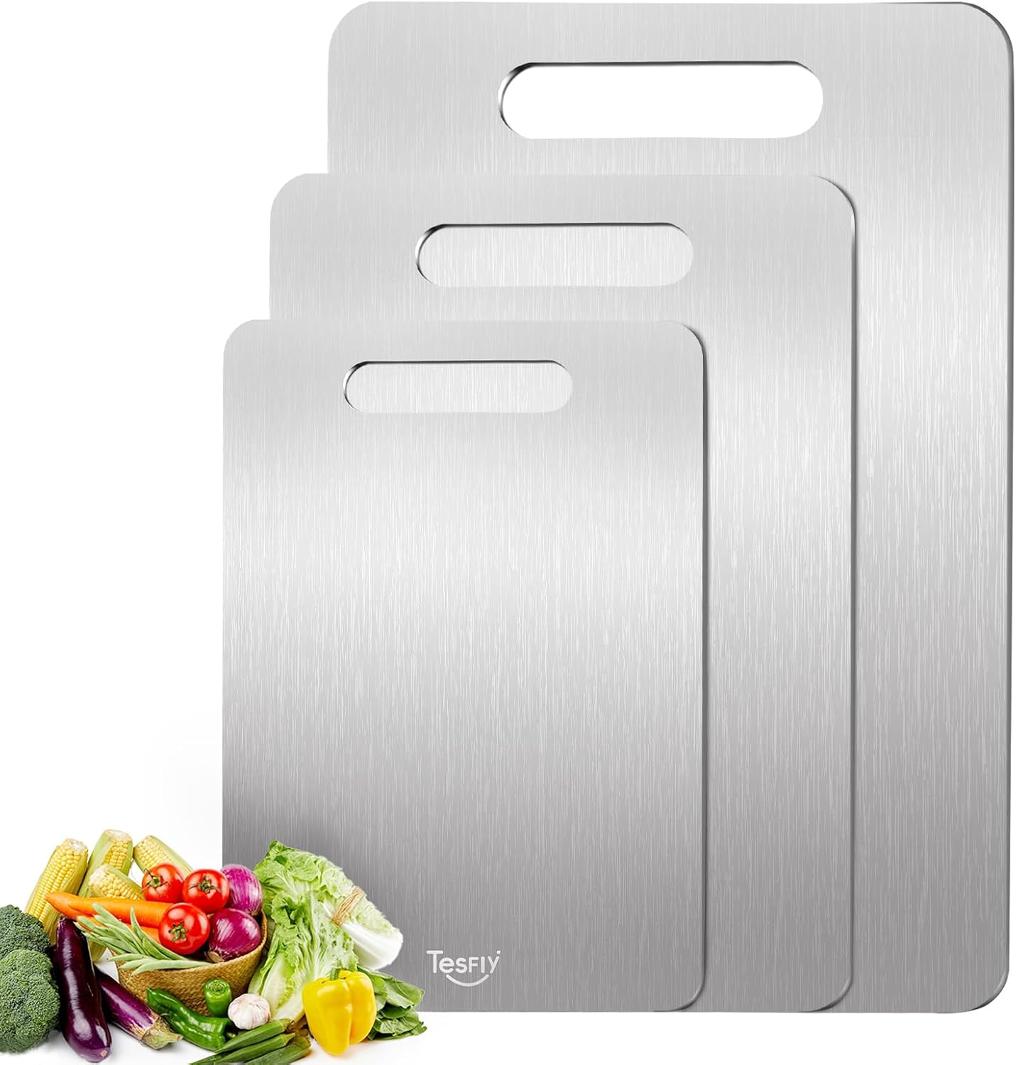 3 Pack Titanium Cutting Boards for Kitchen - Safe and Durable