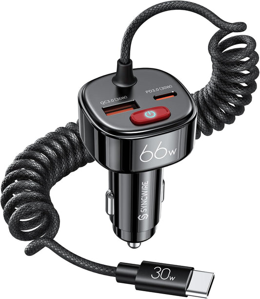 66W Fast Car Charger with Battery Leak Prevention