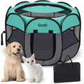 Pet Cat Playpen Medium Size Green & Dark Grey - Enclosed
