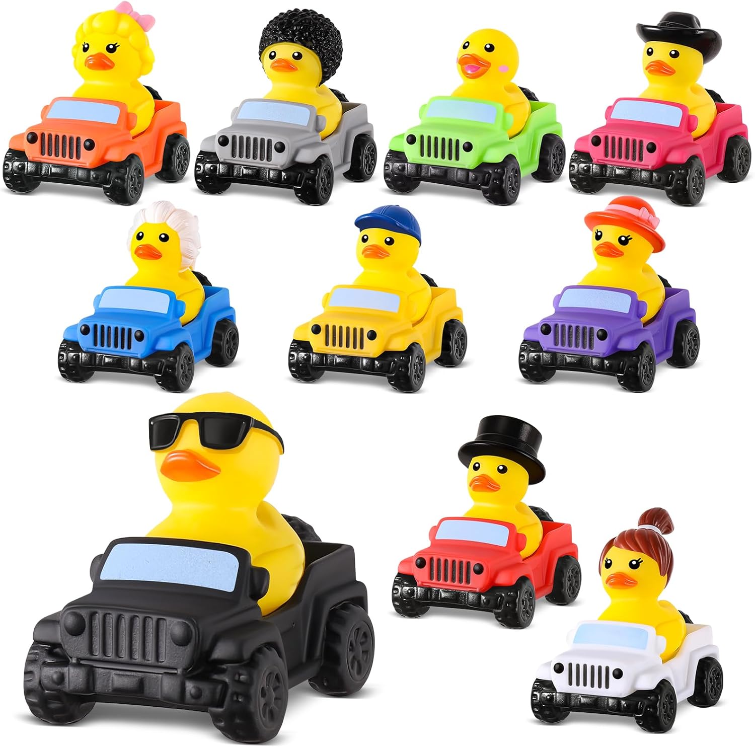 60 Pcs Rubber Ducks for Jeeps - Fun Vehicle Dashboard Decor