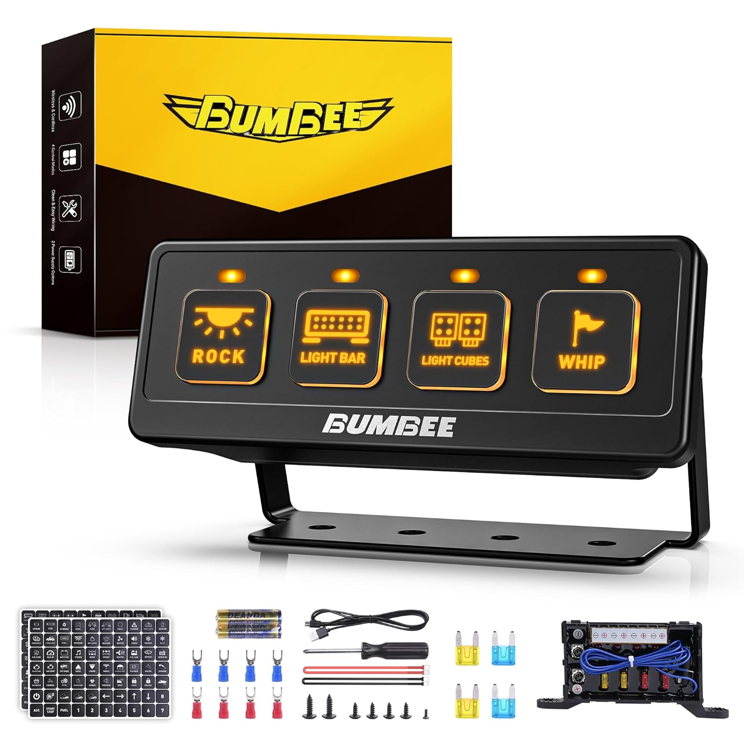 Bumbee 4 Gang Wireless Switch Panel for Easy Control and Power