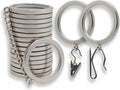 Silent Glide Curtain Rings Set - 18 Premium Metal Rings for Smooth Operation