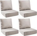6 in Thick Outdoor Cushions 24x24x6 Deep Seat 4-Set - Supportive