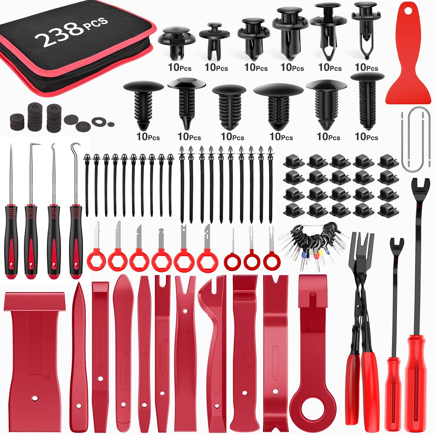 238Pcs Trim Removal Tool Set for Auto Push Pin Bumper Clips