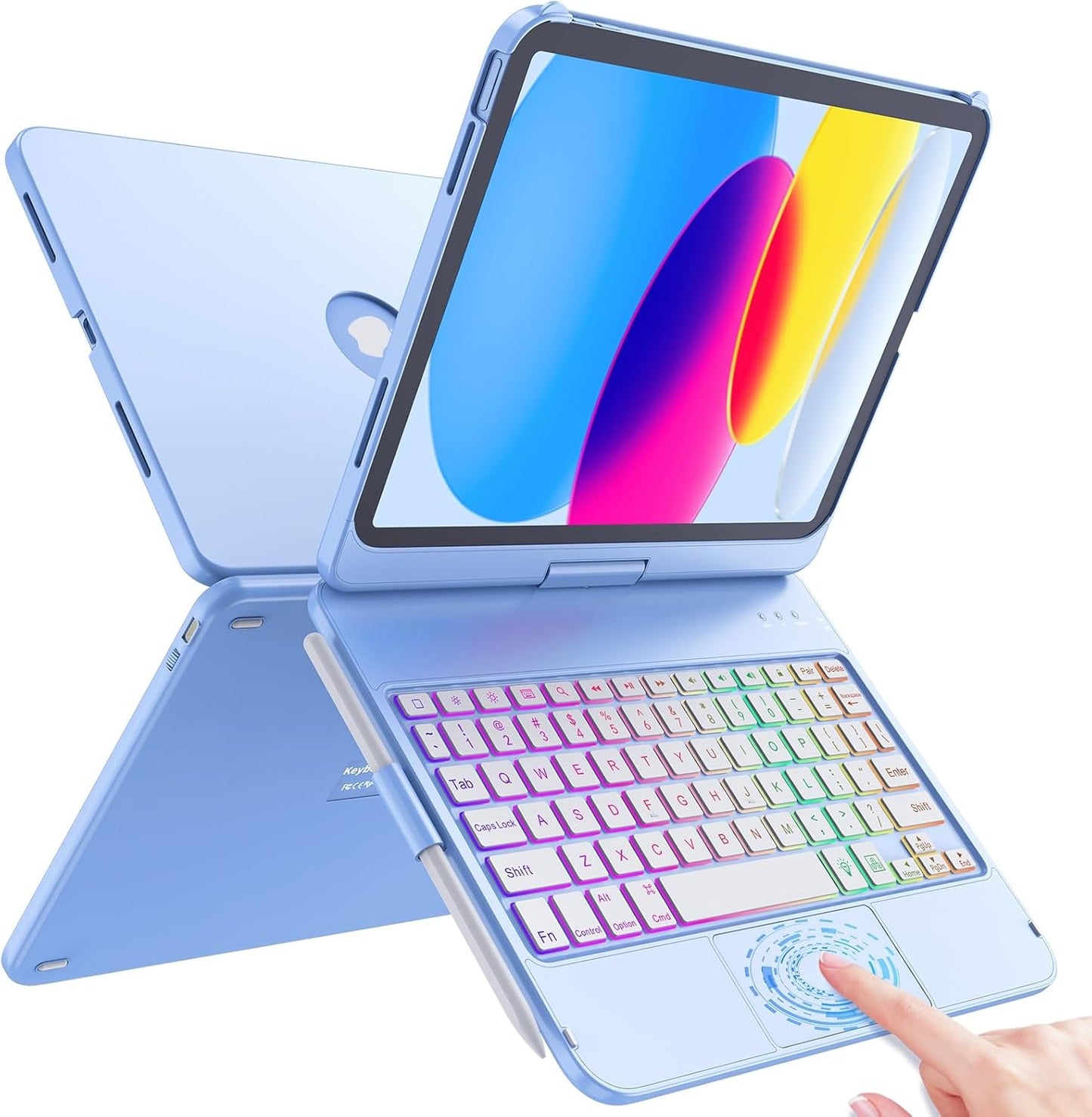 FUWANG Touch Keyboard Case for iPad 10th Gen with Backlit Keys