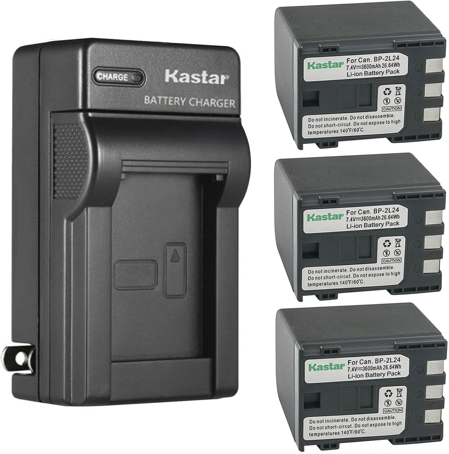 Kastar 3-Pack Battery and AC Wall Charger for Canon Cameras