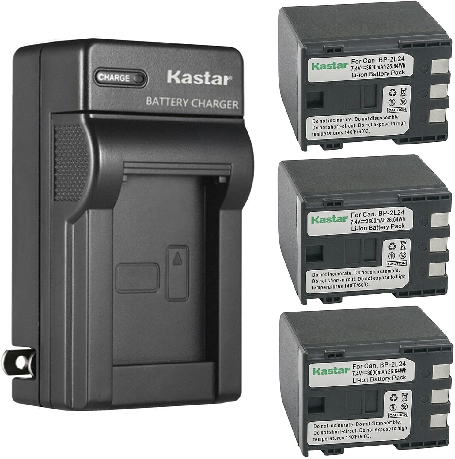 Kastar 3-Pack Battery and AC Wall Charger for Canon Cameras