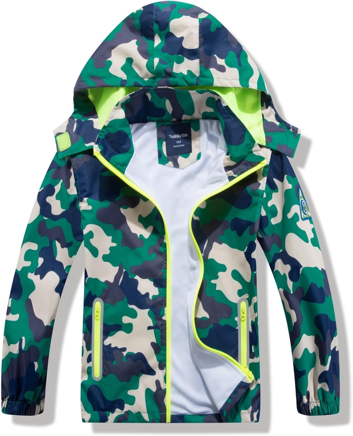 IjnUhb Boys Rain Jacket with Detachable Hood for Kids