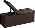 Storage Ottoman Bench 43 in with Flipping Lid - Foldable Storage Seat