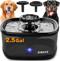 SIBAYS 2.5Gal Dog Water Fountain with Ultra Quiet Pump & Filter