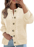 Rapbin Women's Cable Knit Cardigan Open Front Sweater Casual