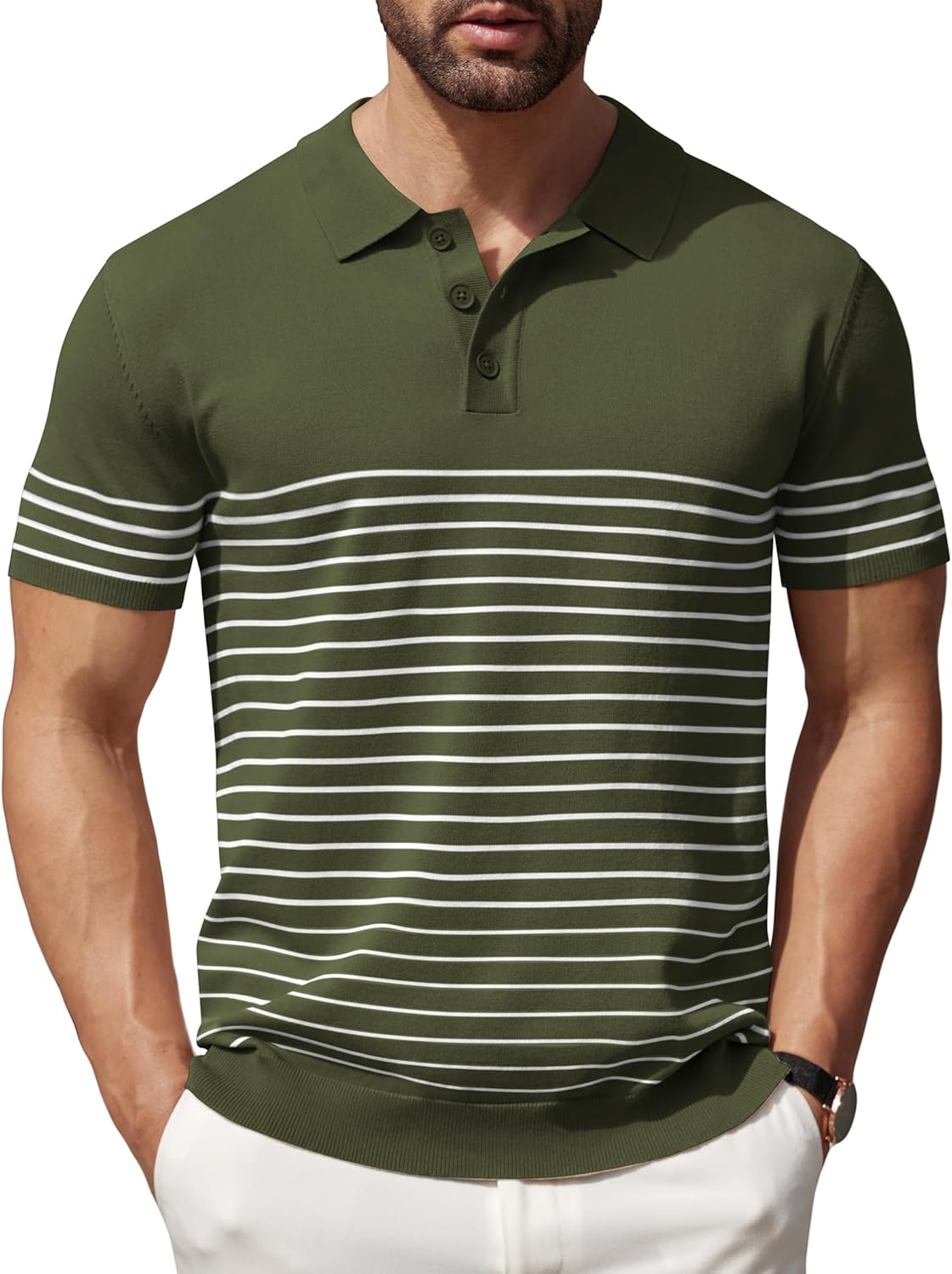 COOFANDY Men's Knit Polo Shirts for Casual and Golf Wear