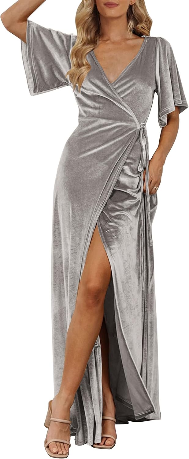 Elegant Velvet Maxi Dress for Weddings and Formal Events