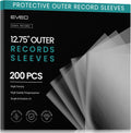 EVEO 200 Vinyl Record Sleeves Outer Crystal Clear 3 Mil Protection