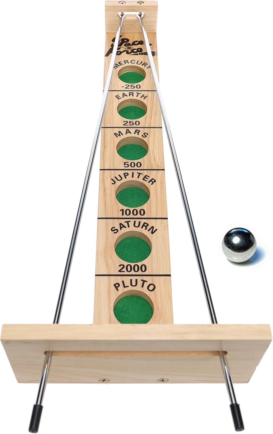 WE Games Shoot The Moon - Classic Solid Wood Rolling Ball Game