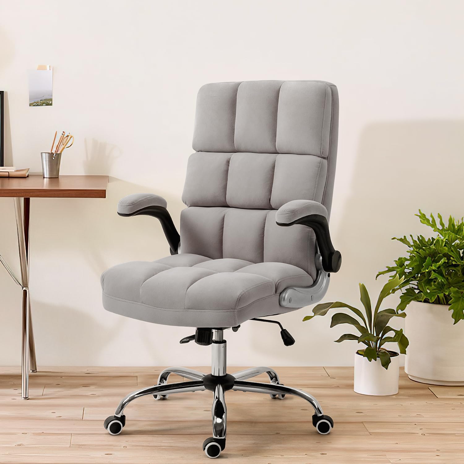 ECOTOUGE Executive Office Chair: Velvet Ergonomic Comfort