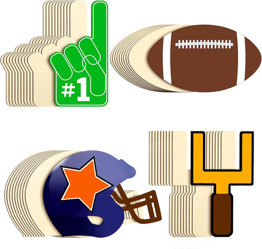 Wood Football Helmet Cutouts - Craft Sports Ornaments