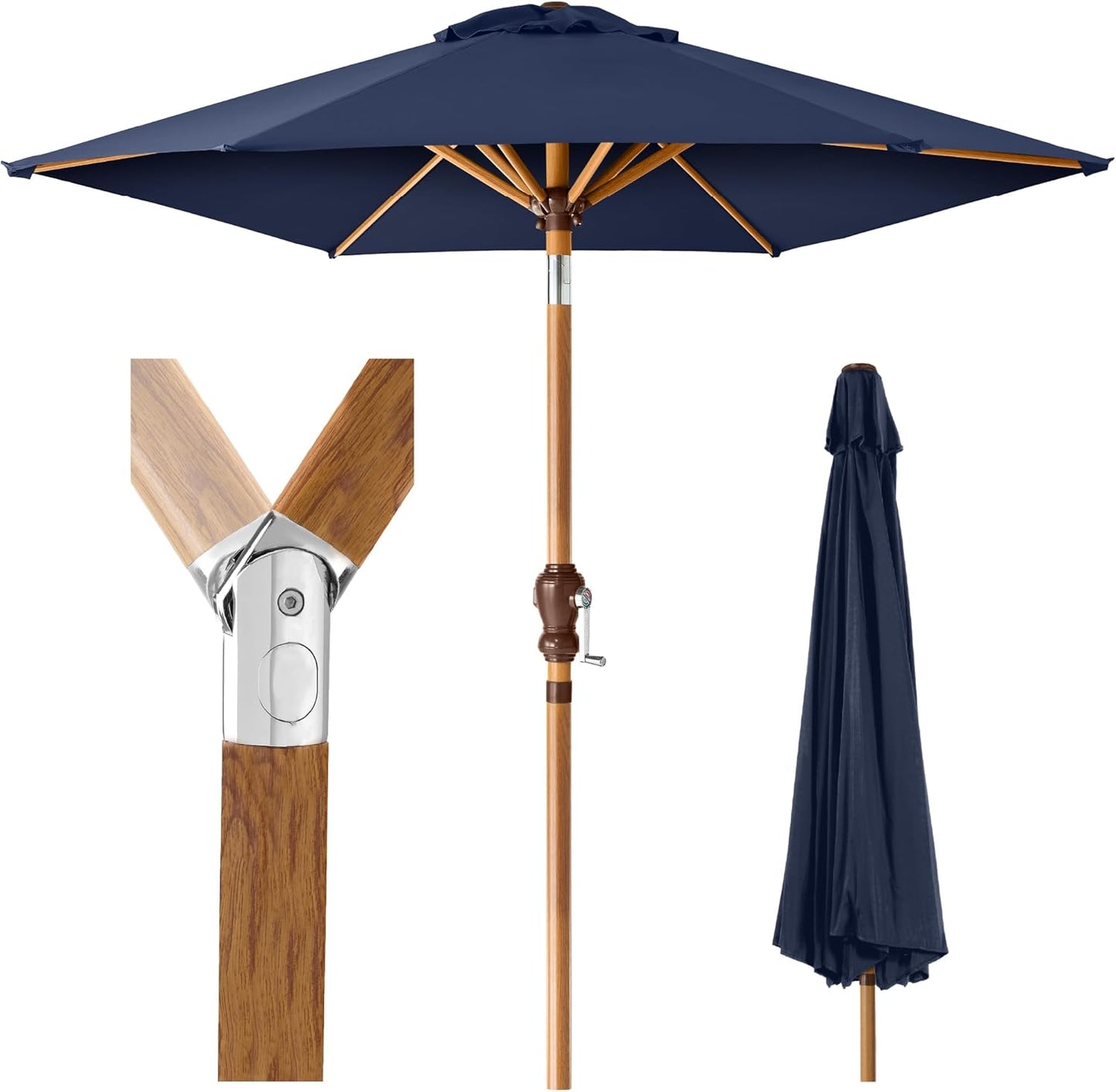 10ft Market Umbrella for Outdoor Sun Shade - Navy Blue