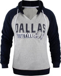 Womens Football City Fans V Neck Raglan Hoodie - Navy White