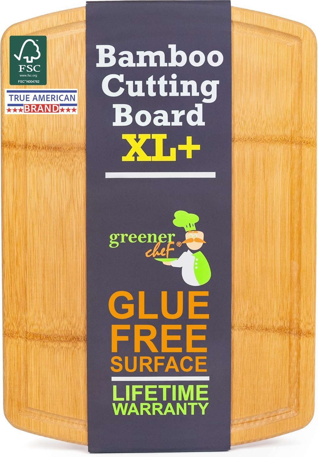 Greener Chef 20 Inch Bamboo Cutting Board for Safe Meal Prep