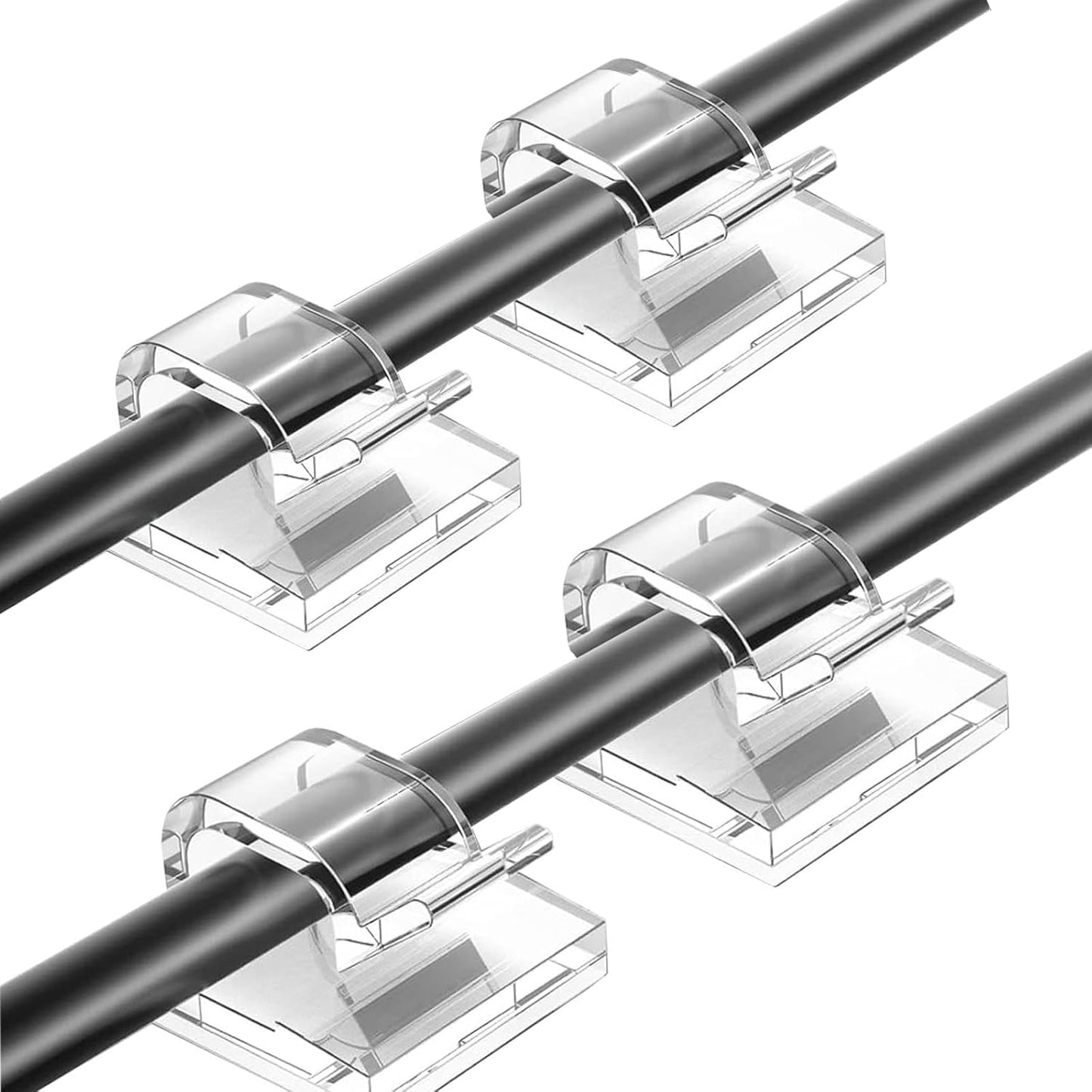 Clear Cord Clips - 50 PCS Wire Organizers