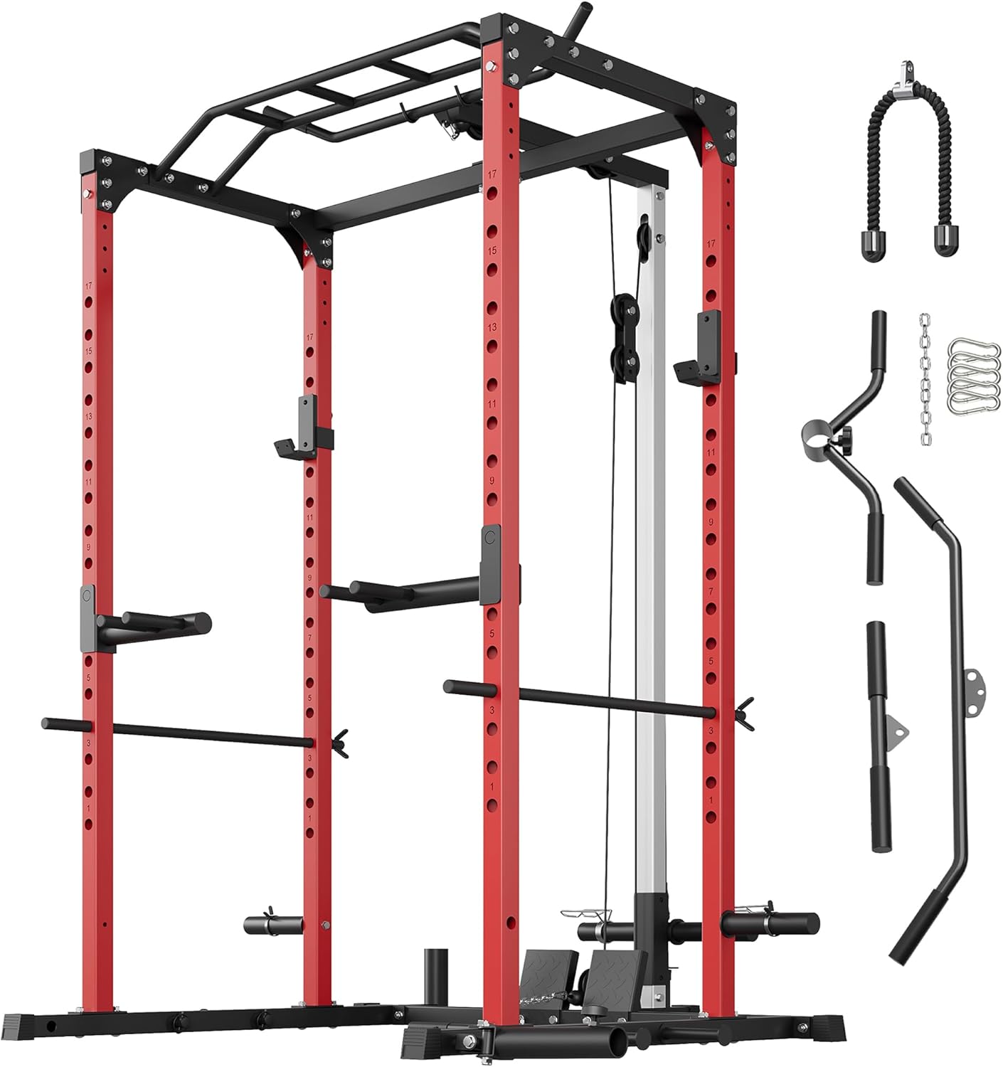 1200 Lbs Multi-Functional Power Rack for Ultimate Home Workouts!