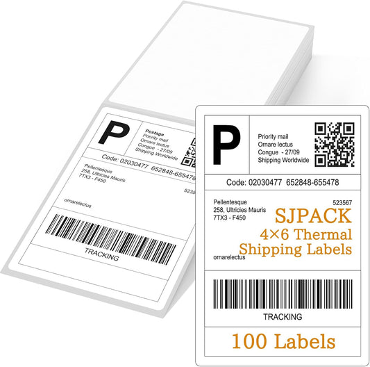 100 Fanfold Thermal Labels for FedEx - Compatible with JADENS, iDPRT, Munbyn