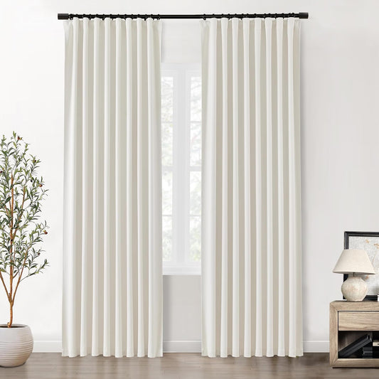 SHINELAND 94 Inches Long Room Darkening Blackout Curtains