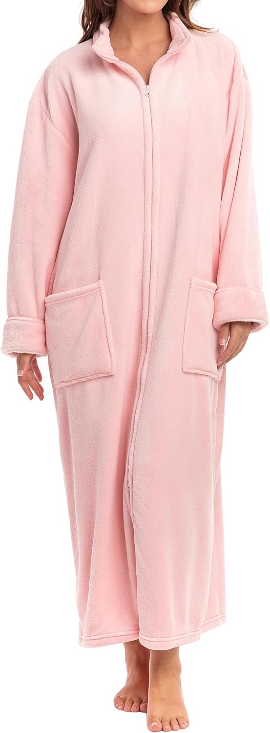 Plush Zipper Robes for Plus Size Women by Alexander Del Rossa