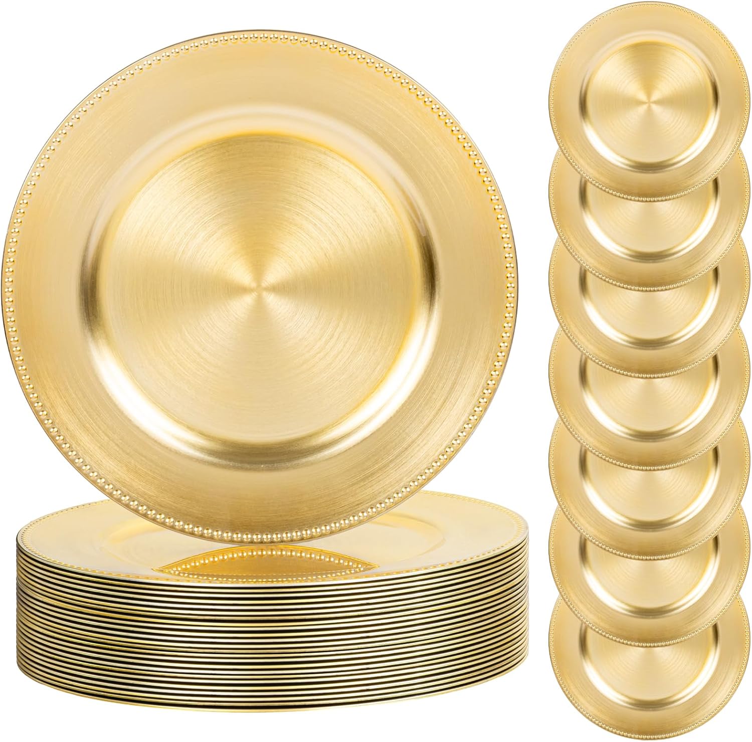 Elegant Gold Charger Plates for Dinner and Party Settings