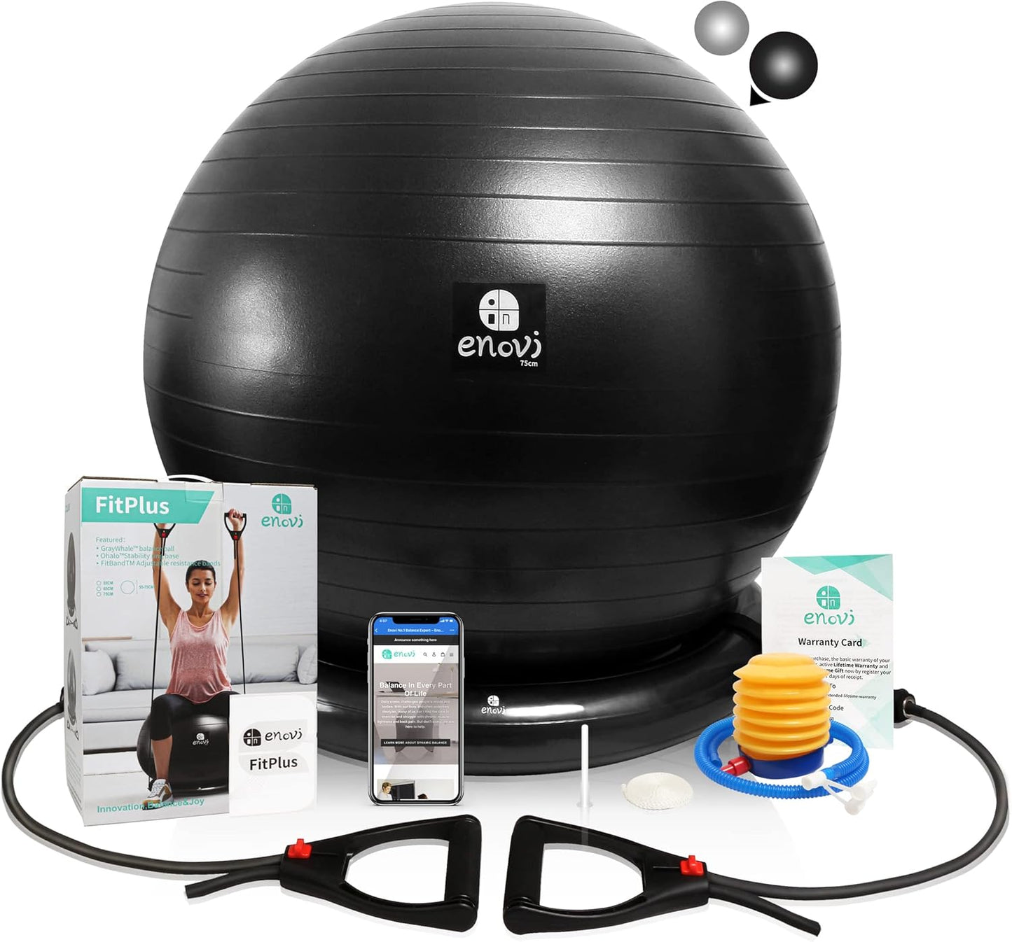 ENOVI Fit+ Ball Chair - Back Pain Relief