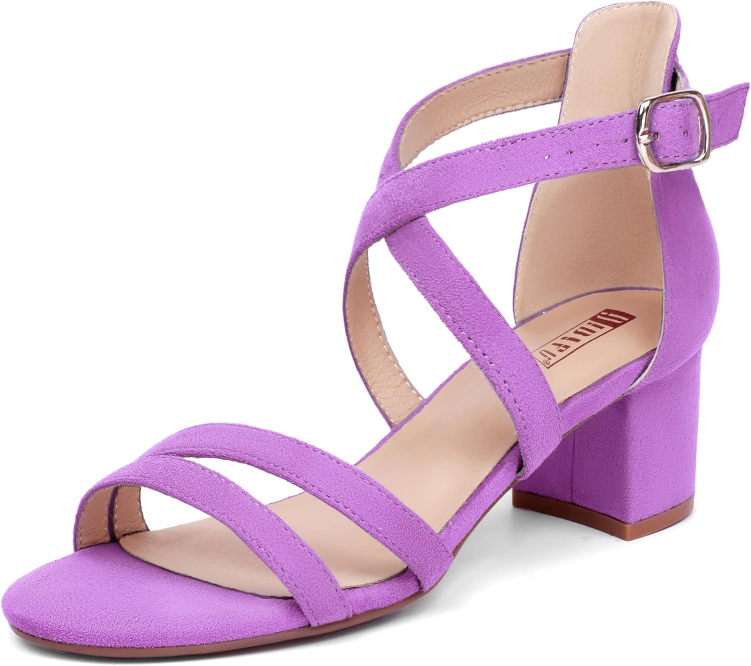 IDIFU Women's Block Low Chunky Heel Strappy Sandals for Weddings