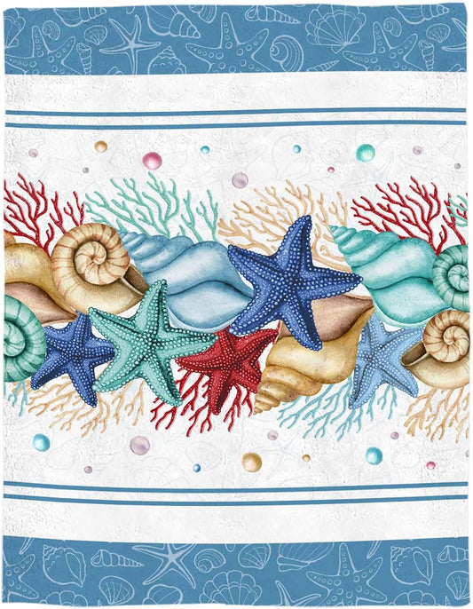 Coastal Beach Throw Blankets for Home Sofa and Living Room