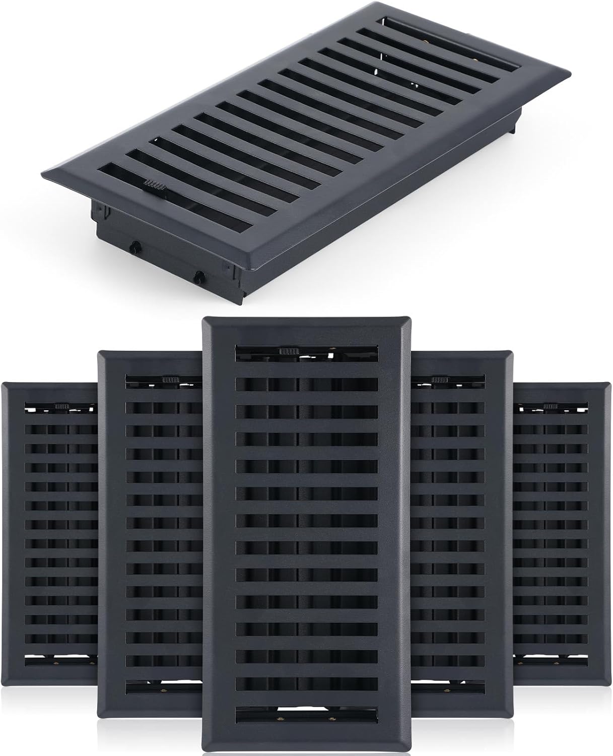 6 Pcs Floor Register 4 x 10 Black Vent Covers for Home Use