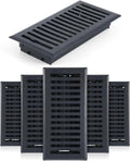 4 Pcs Floor Register 4 x 10 Black Vent Covers - Durable Matte Finish